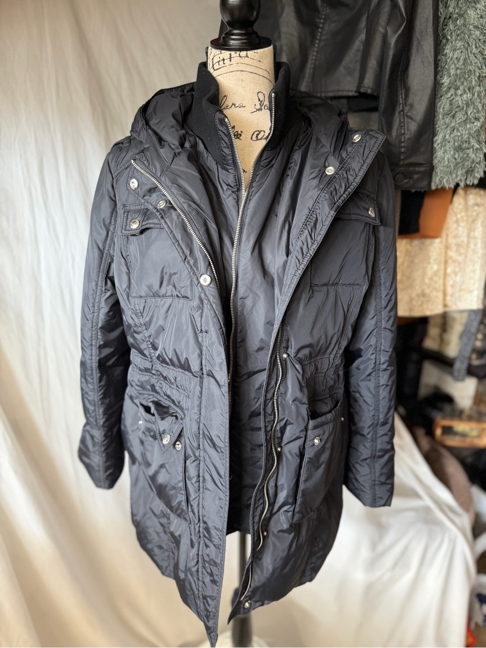 Michael Kors Black Hooded Packable Puffer Jacket